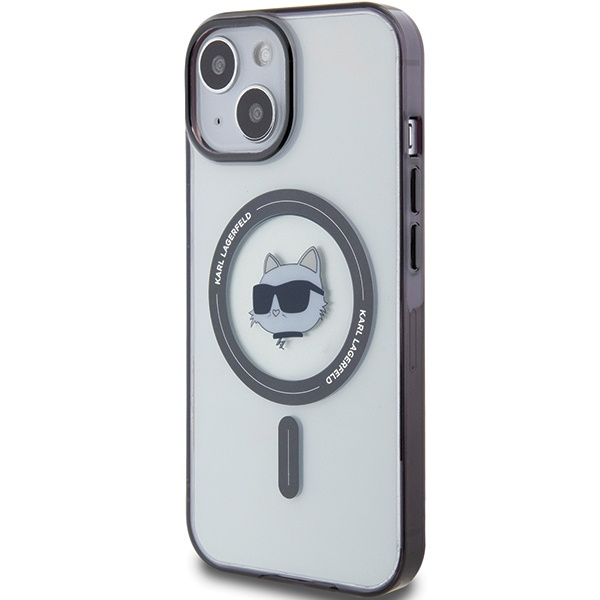 Etui Karl Lagerfeld KLHMP15SHCHNOTK iPhone 15 6.1" transparent hardcase IML Choupette`s Head MagSafe Case